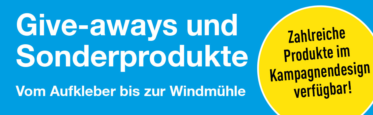 Give-Aways und Sonderprodukte (Zahlreiche Produkte im Kampagnendesign verfügbar)|default:Give-aways und Sonderprodukte|default:.NAME